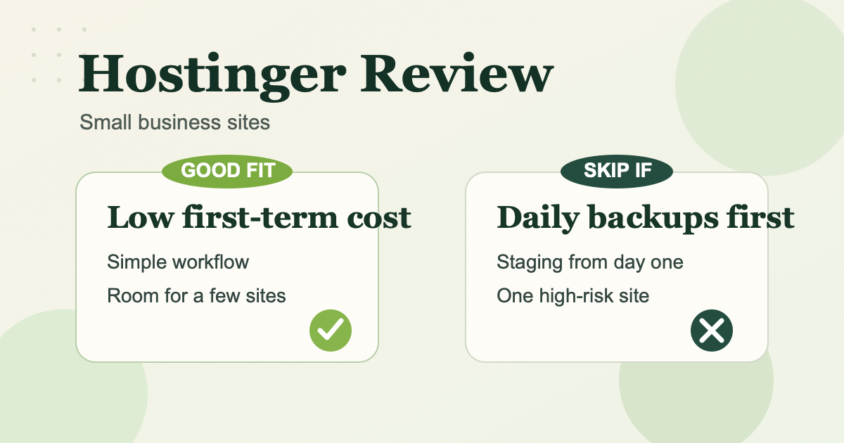 Hostinger Review for Small Business Sites: Good Enough or Too Basic?